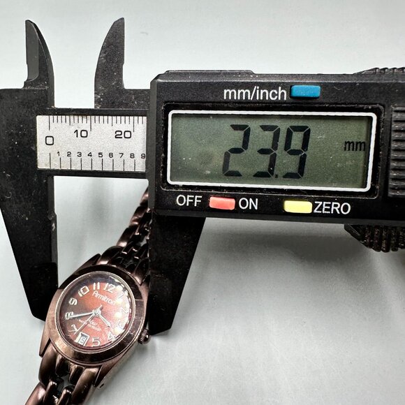 3/$30 Armitron Watch Women Metallic Brown Date Window Round Dial 8 Inch - Picture 8 of 16